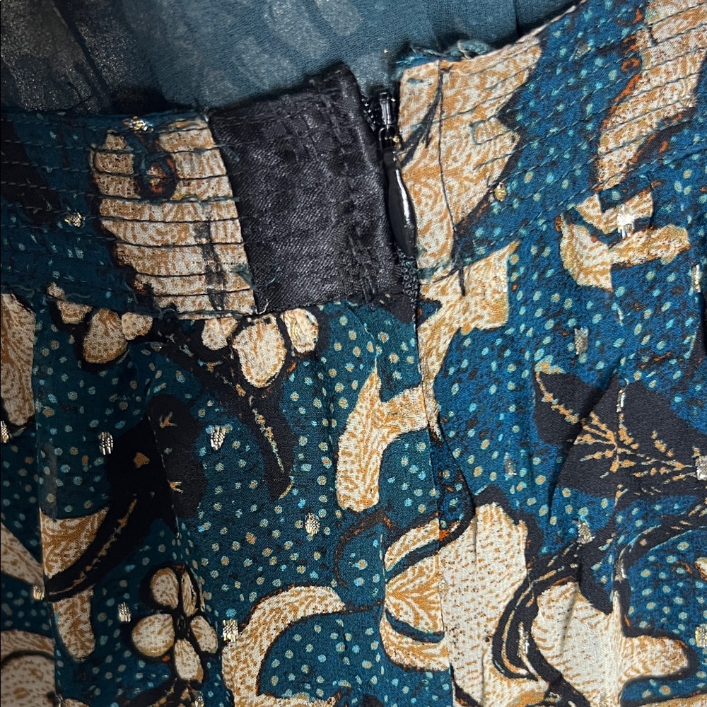 Ulla Johnson Meja Floral Patterned Blue and Cream Skirt - Picture 5 of 6